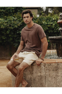 Men | Summer Linen-Blend Knit Tee | Espresso