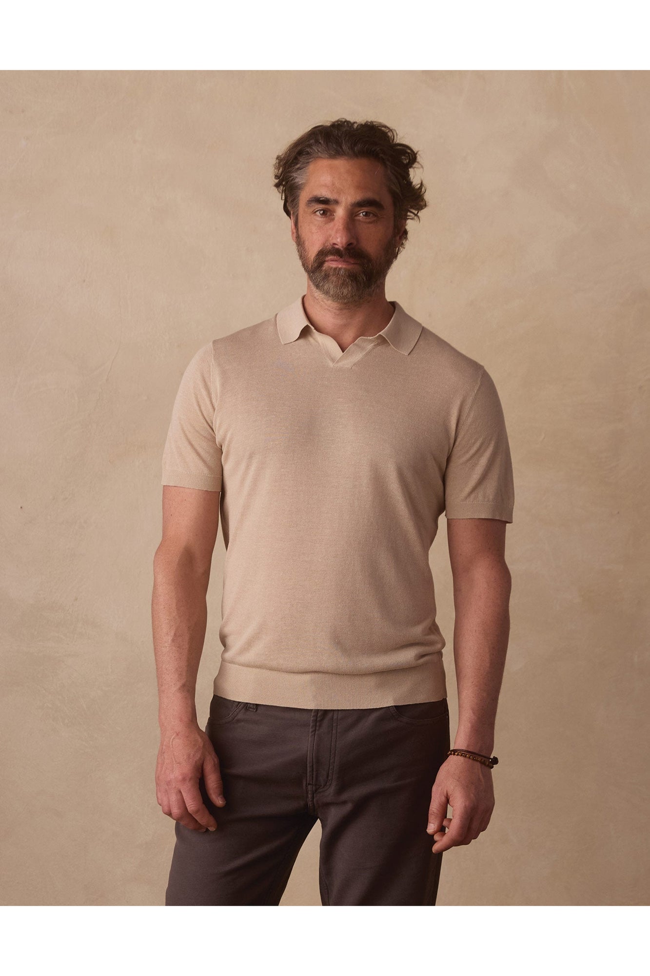 Men | Summer Linen-Blend Polo | Jute