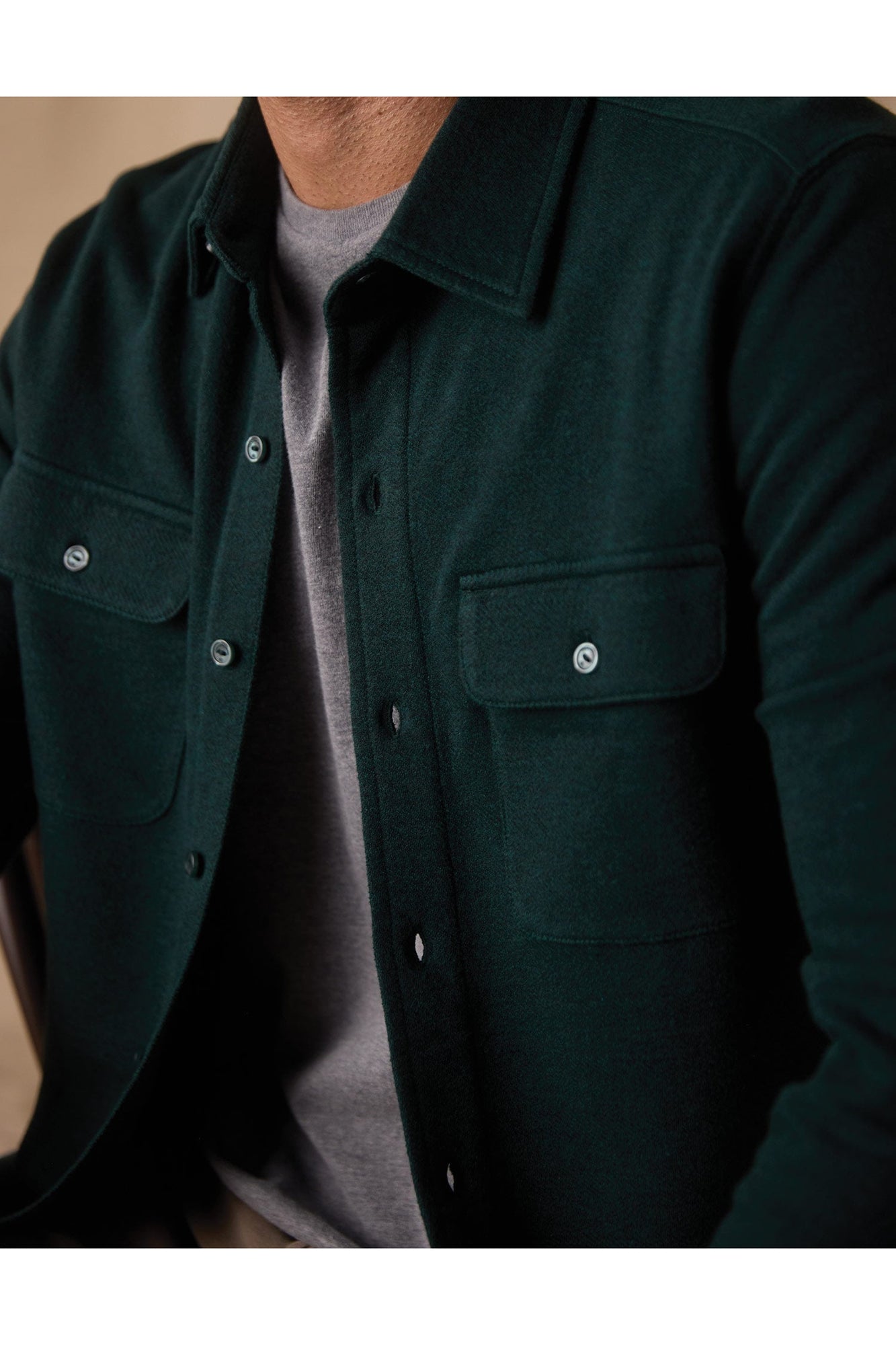 Men | Textured Knit Shirt | Emerald