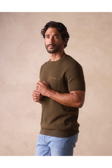 Men | Waffle Knit Sweater Tee | Olive