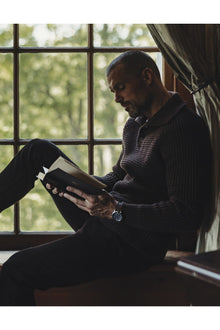 Men | Waffle Sweater Popover | Dark Brown
