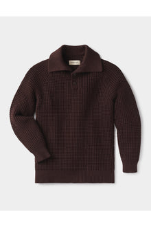 Men | Waffle Sweater Popover | Dark Brown