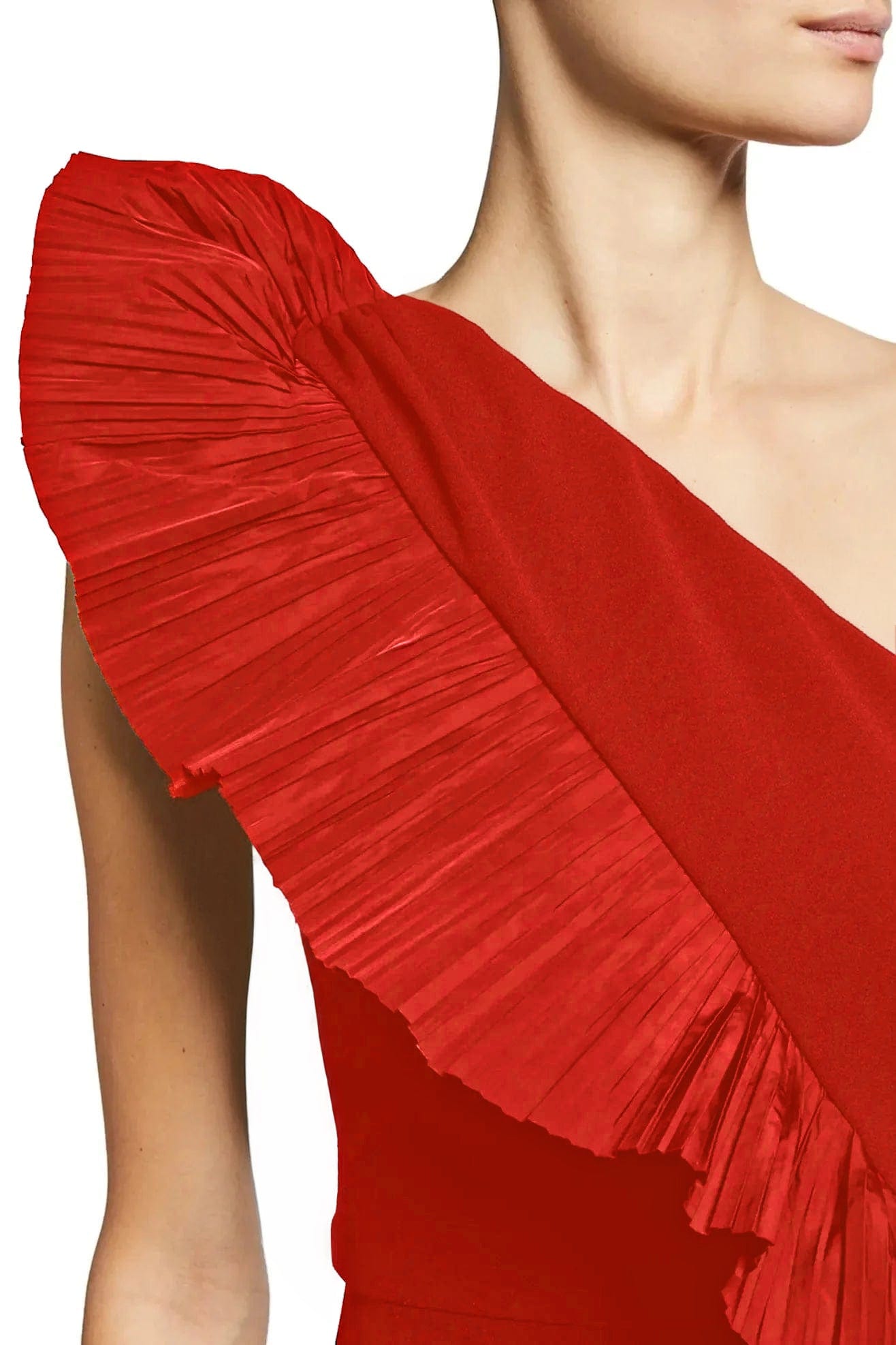 ONE33 SOCIAL | The Mercer Red Pleated Ruffle Gown | Red