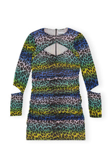 Mesh Cutout Mini Dress | Multicolour