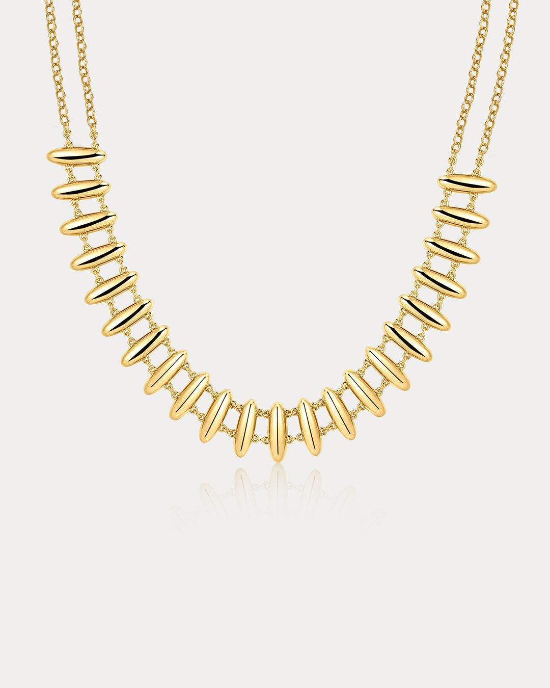 The Milan Bead Stud Necklace | Gold