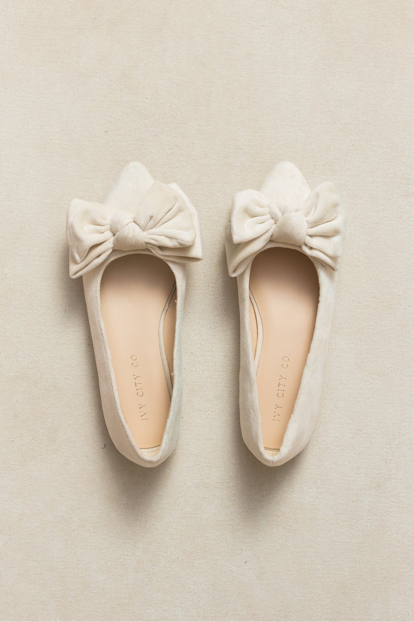 Girls | Mini Ivy Bow Flat | Cream