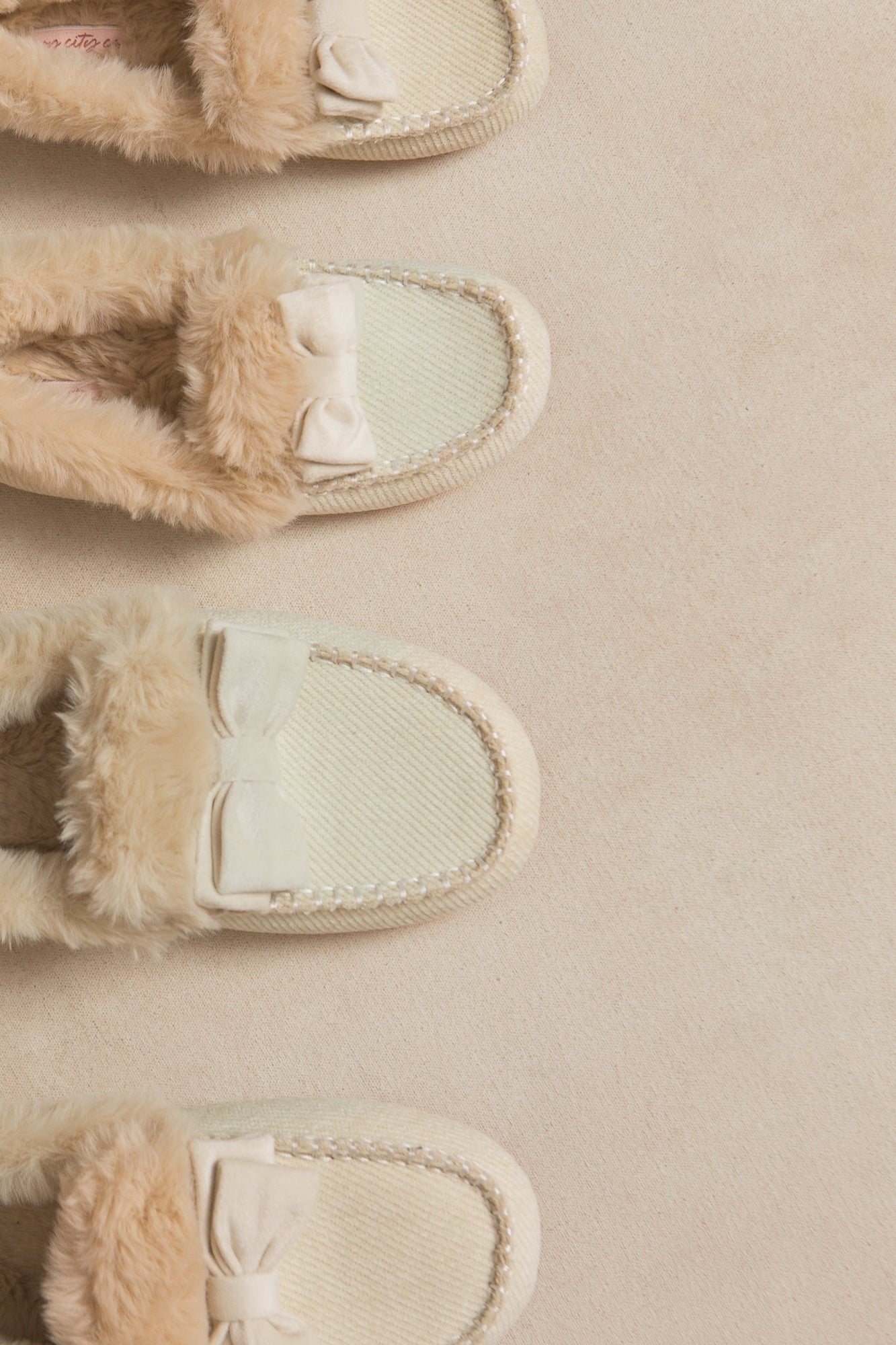 Girls | Mini Ivy Bow Slippers | Cream