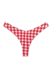 Lulu Zig Zag Stitch Bikini Bottom | Red Gingham