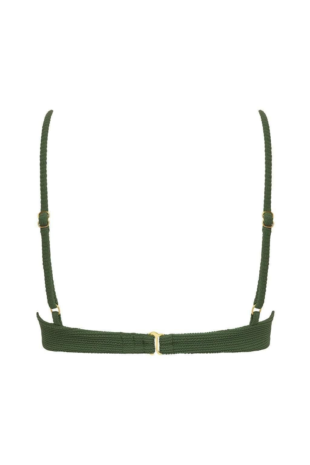 Dainty Bikini Top | Olive Micro Scrunch