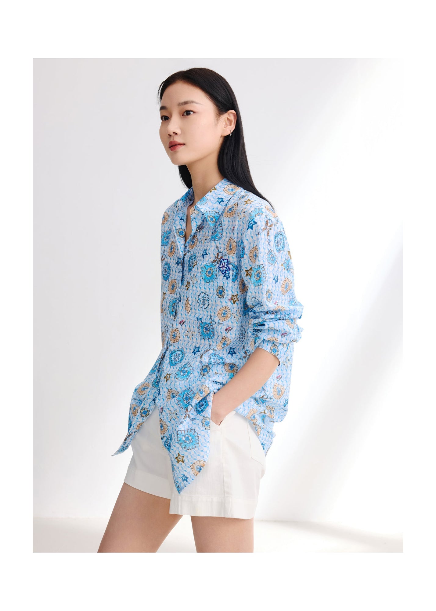 Mulberry Silk Shirt | Blue