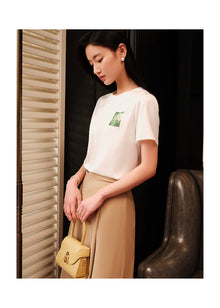 Mulberry Silk T-shirt | White