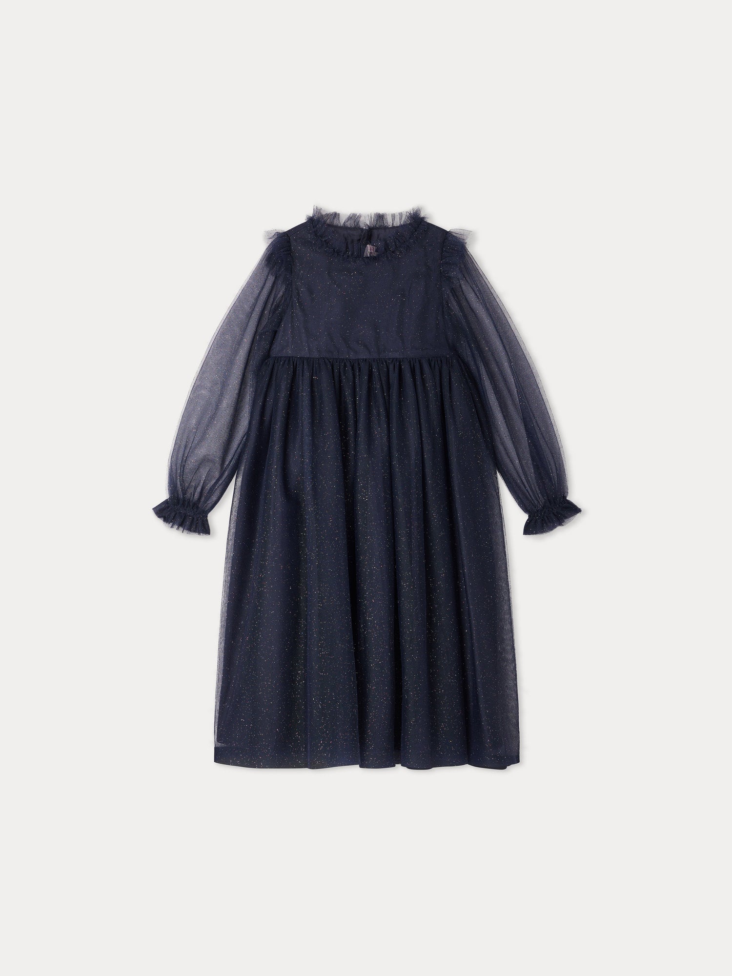 Girl | Dalia Sequined Tulle Dress | Midnight Blue