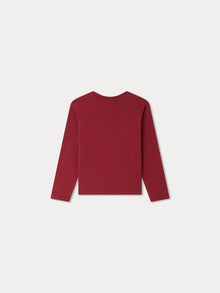 Girl | Theia Christmas Pattern T Shirt | Burgundy