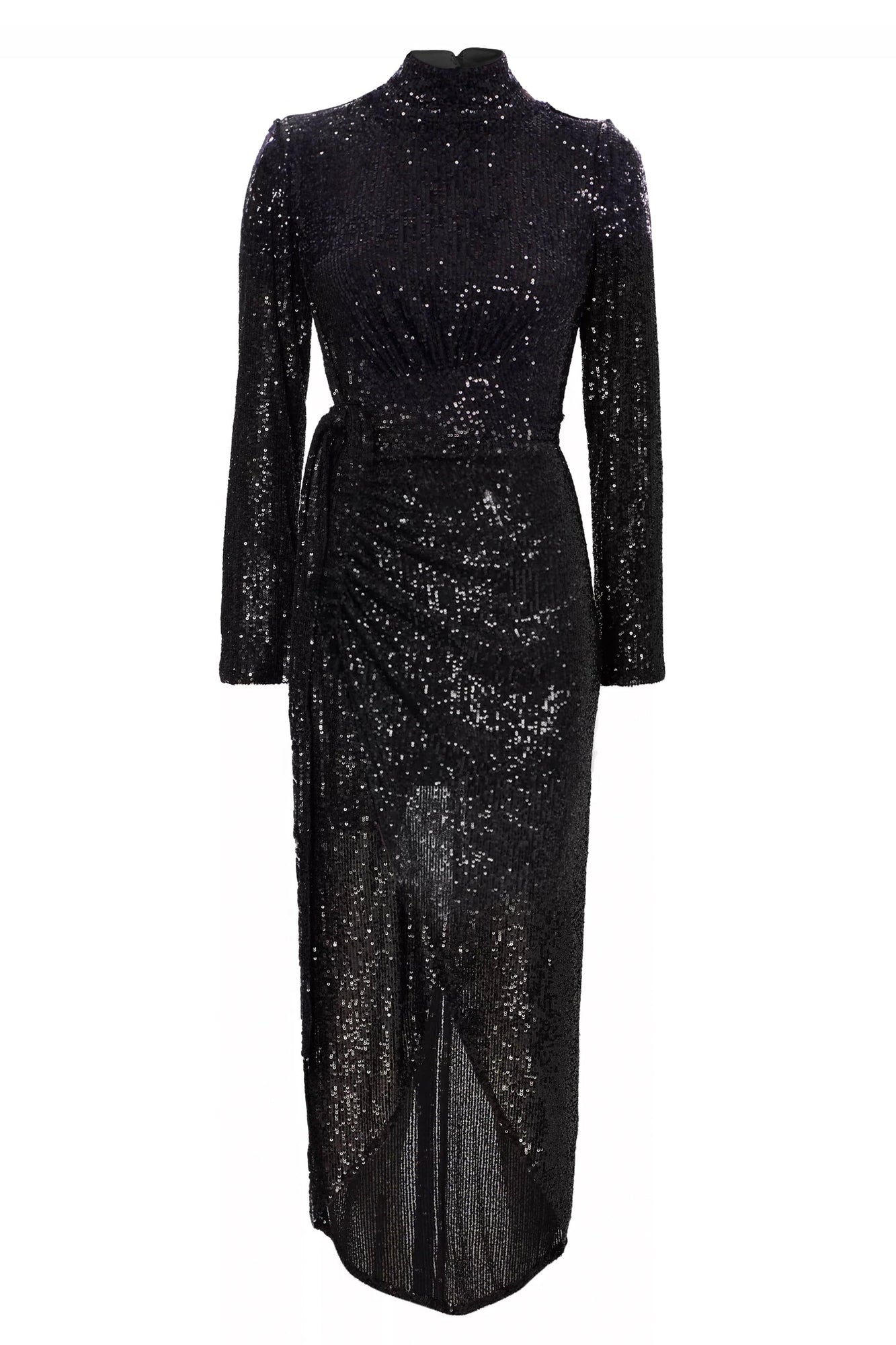 ONE33 SOCIAL | The Nako Sequin Midi Cocktail Dress | Black