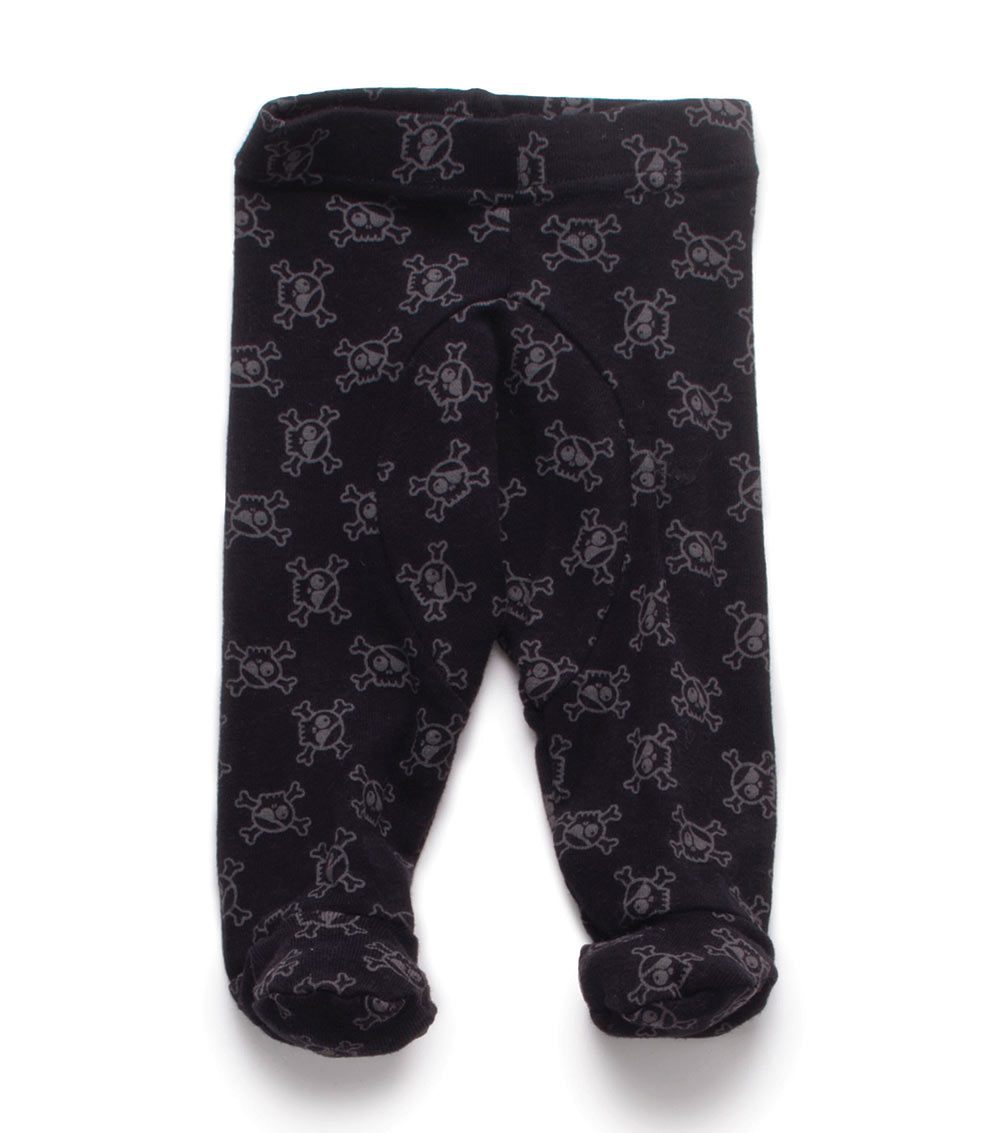 Newborn | Skull Leggings Footie | Black