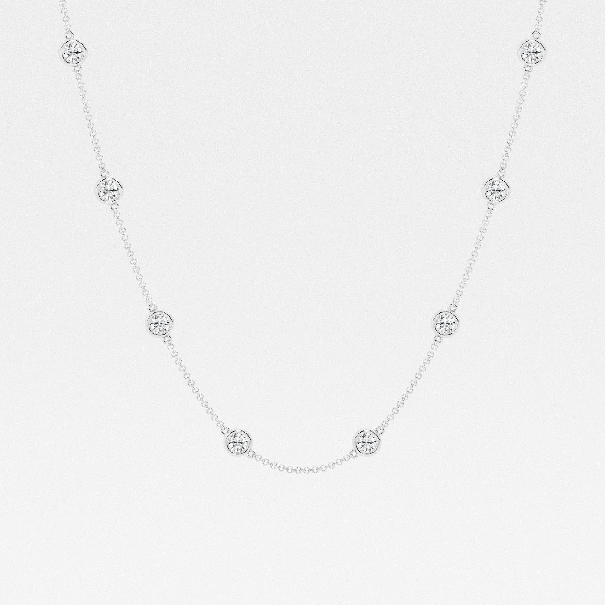 3.00 CT Round Lab-Grown Diamond | Station Necklace | 14K White Gold | F Color | VS Clarity