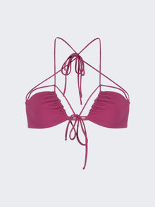 Women | Nensi Dojaka | Gathered Bikini Top | Peonia Pink