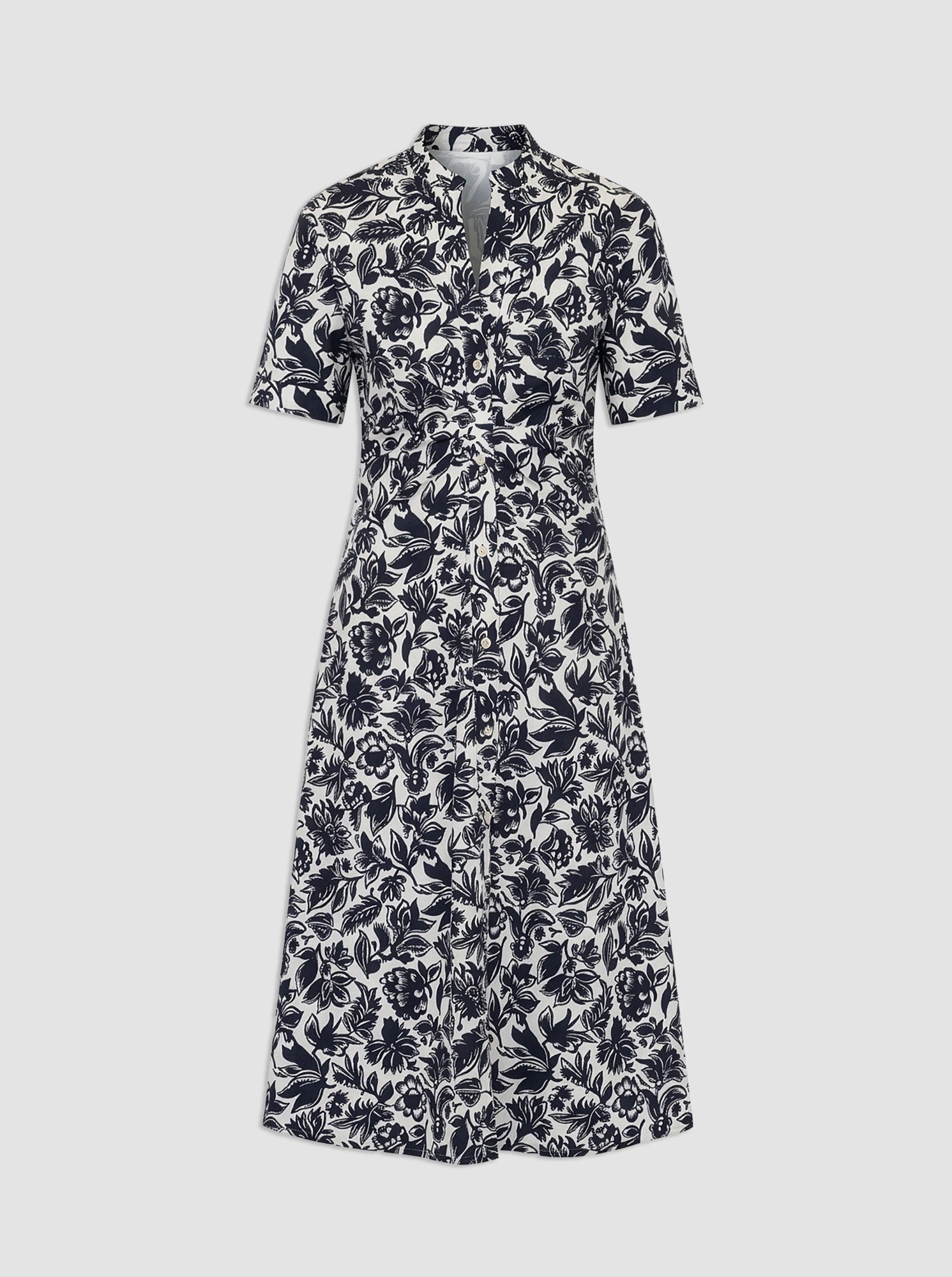 Noor Short Sleeve Shirtdress | Black/White