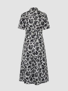 Noor Short Sleeve Shirtdress | Black/White