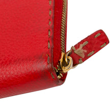 Fendi | Pre-Owned Leather Selleria Zip Around Long Wallet | Red