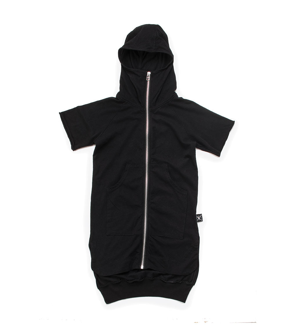 Kid | Maxi Short Sleeved Hoodie | Black