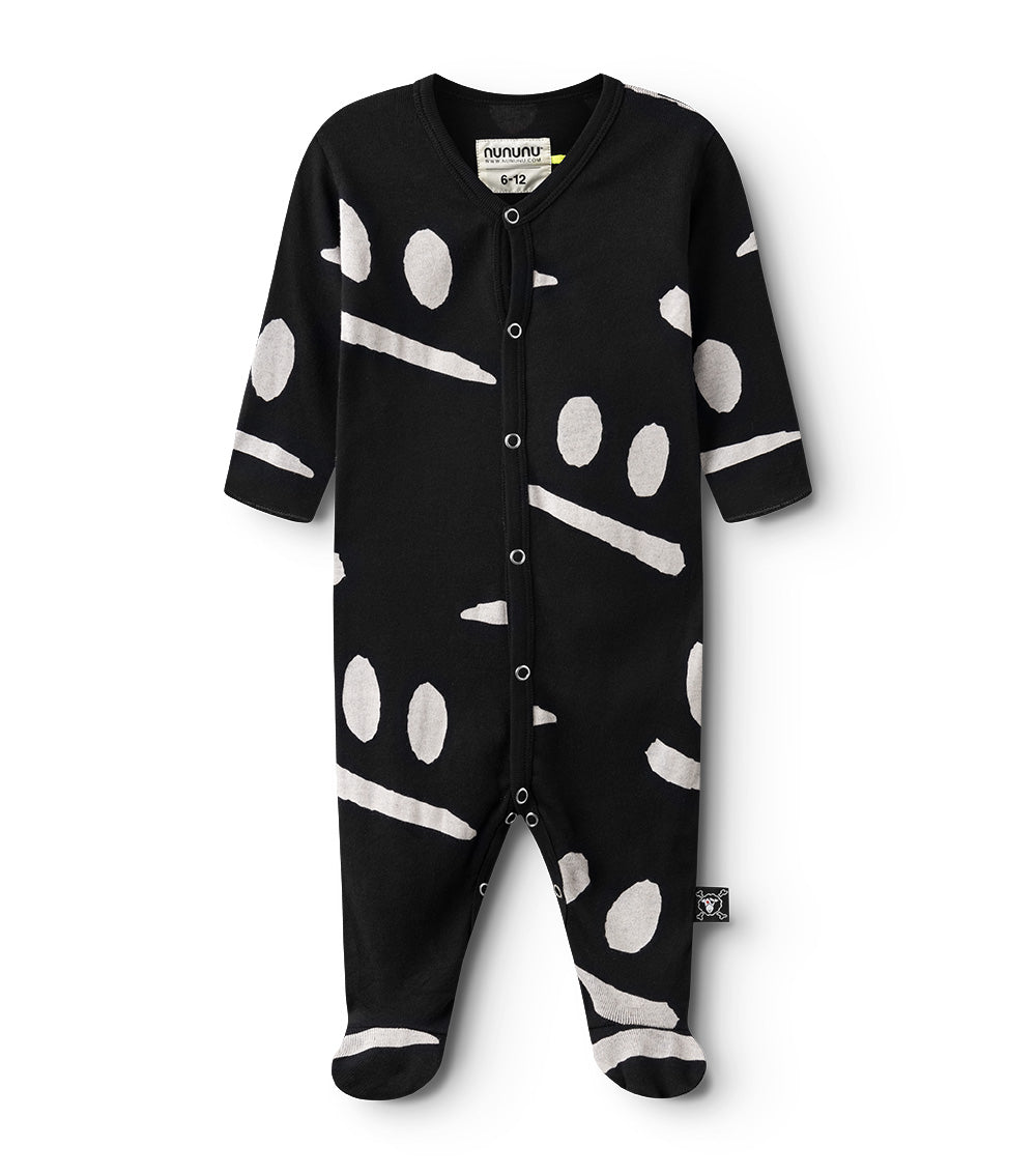 Unisex | Smirks Footed Overall | Black