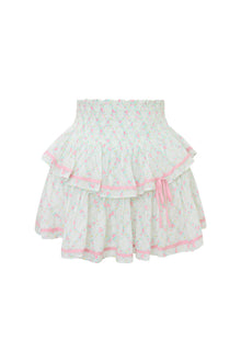 Neve Re-Edition Cotton Tiered Mini Skirt | Green Leaf