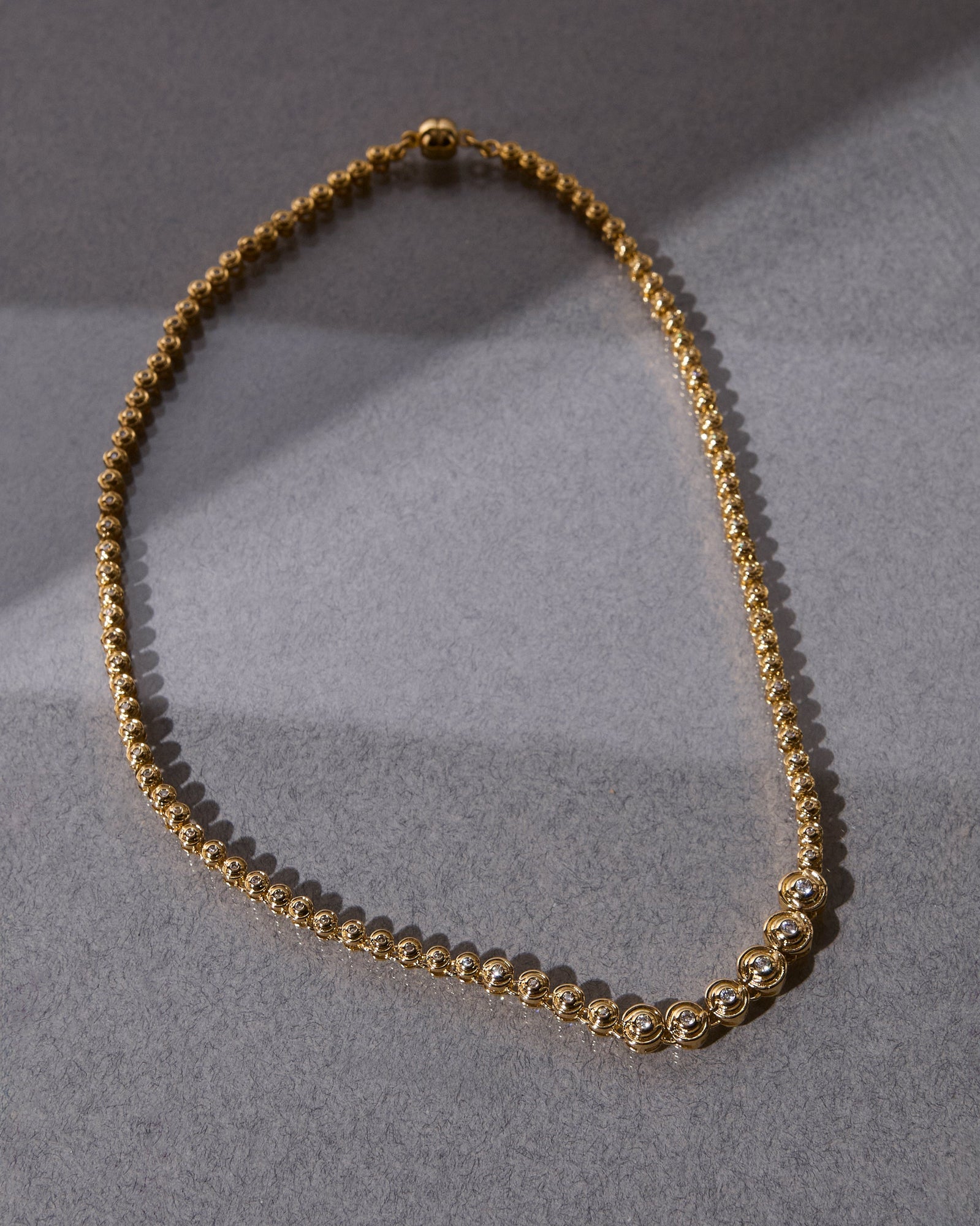 Wave Bezel Tennis Necklace | Silver | Cubic Zirconia