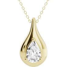 Womens | Teardrop Pendant Necklace | 14K Gold Plated over Silver | 1 CTW Pear Cut Lab Grown Diamond | G-SI