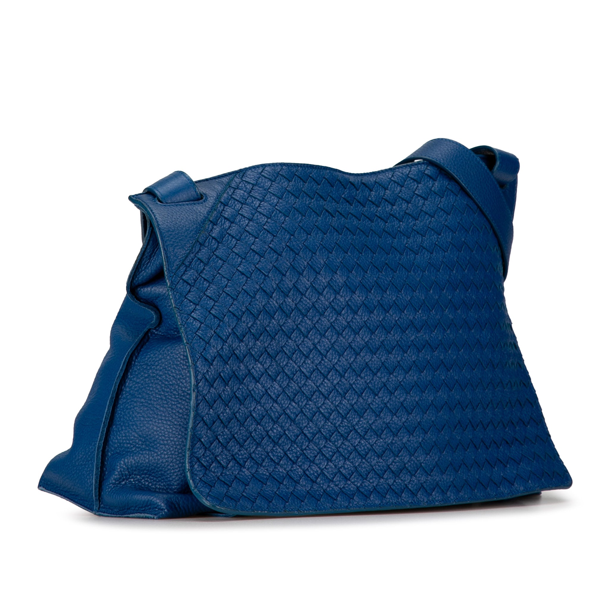 Bottega Veneta | Pre-Owned Intrecciato Crossbody | Blue