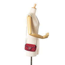 Gucci | Pre-Owned Super Mini GG Canvas Marmont Matelasse Flap | Red
