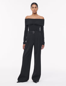 Women | Off The Shoulder Jersey Top | Black