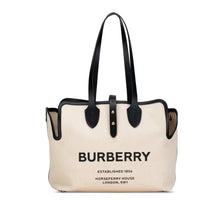 Burberry | Pre-Owned Canvas Logo Soft Belt Tote Bag | Brown