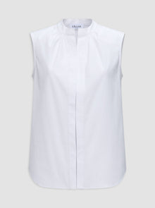 Olympia Sleeveless Shirt | White