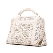 Ferragamo | Pre-Owned Leather Laser Cut Gancini Sofia | White