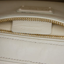 Ferragamo | Pre-Owned Leather Laser Cut Gancini Sofia | White