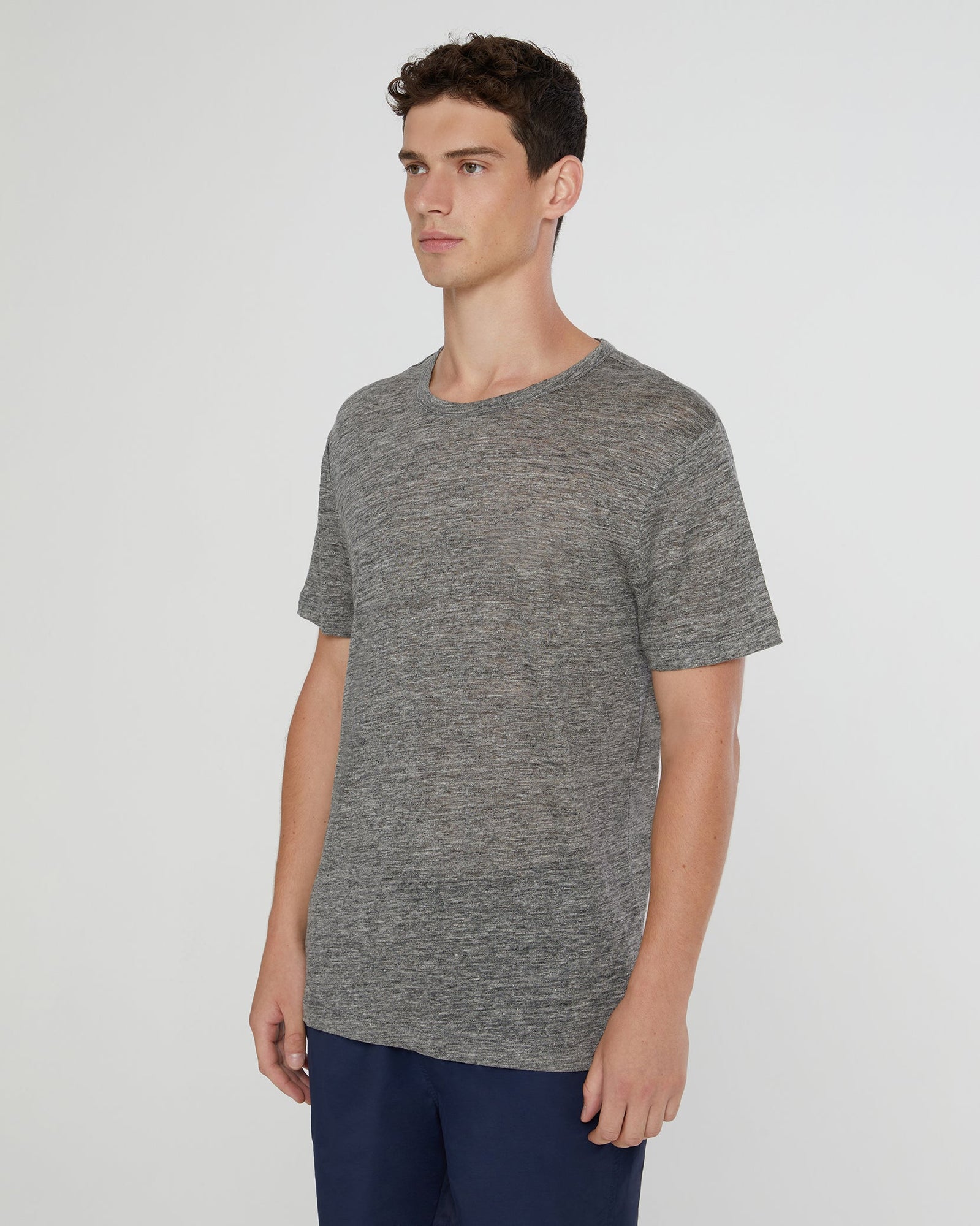 Mens | Chad Linen Tee | Heather Grey
