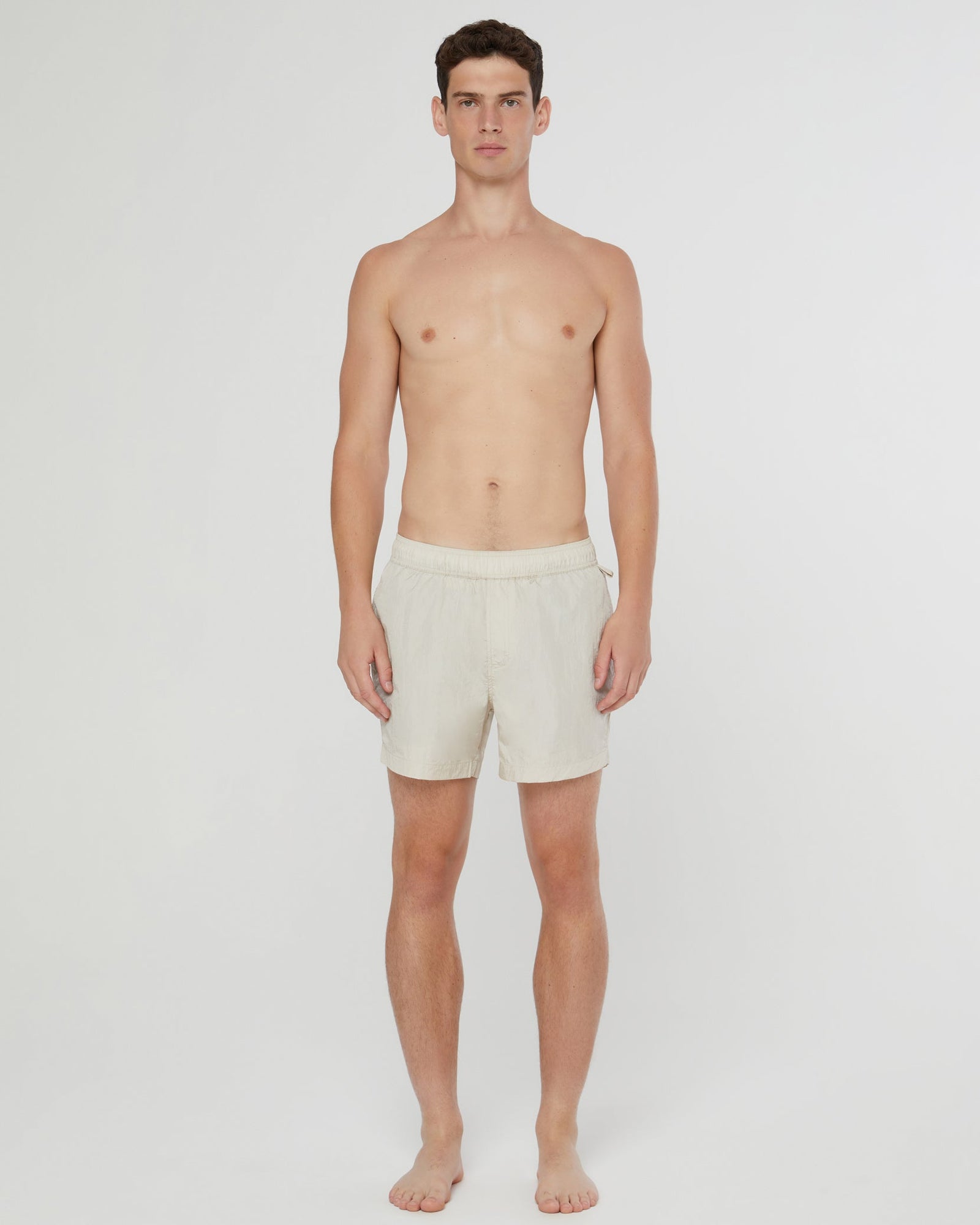 Mens | Nylon Crinkle 5" Swim Trunk | Stone