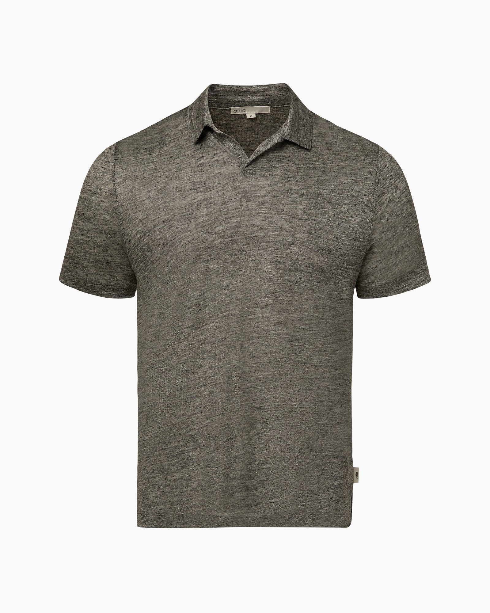 Mens | Shaun Linen Polo | Heather Grey