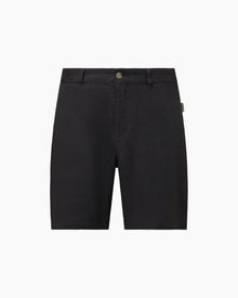 Mens | Linen Fixed-Waist Short | Gunmetal