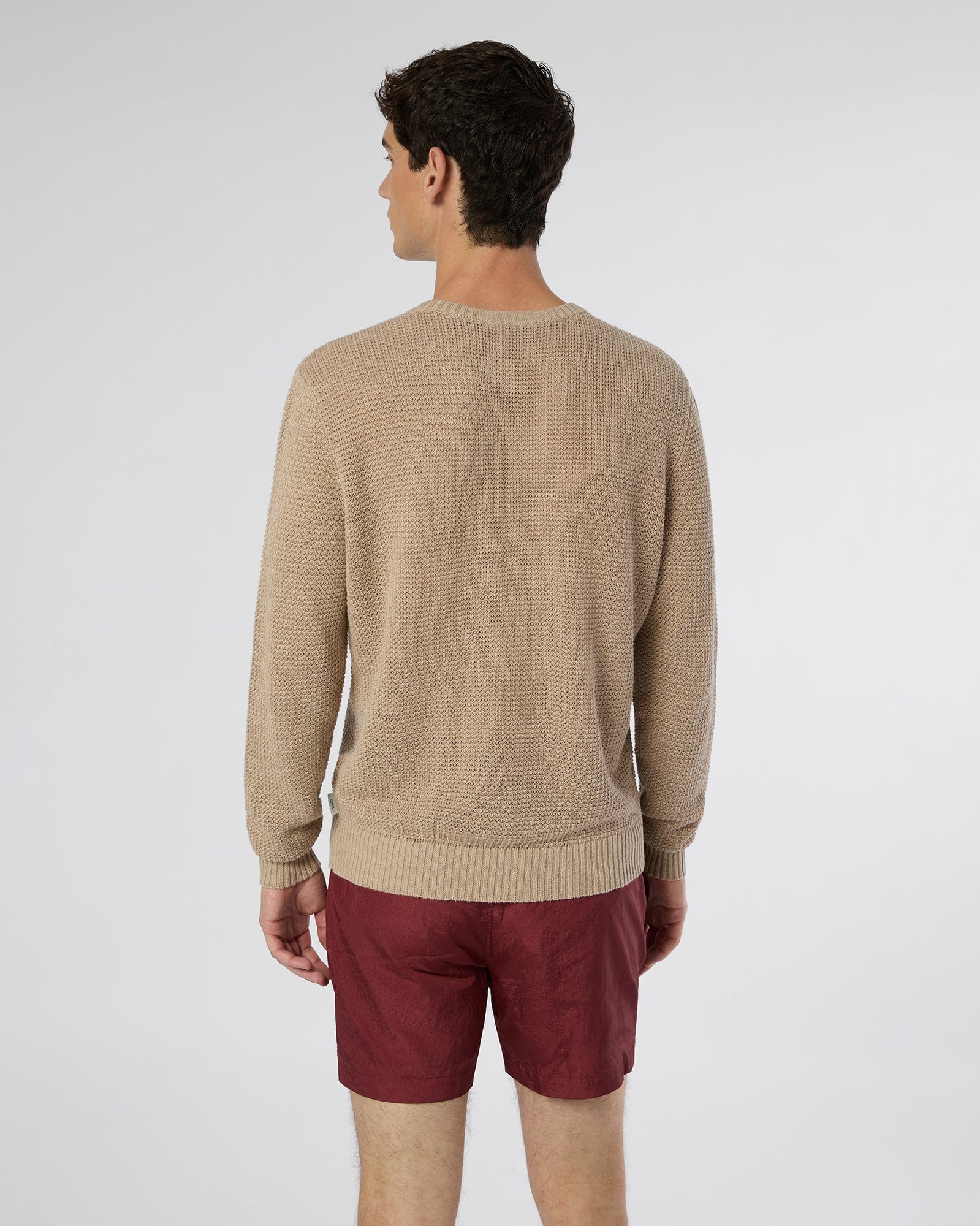 Mens | Linen Henley Sweater | Tan
