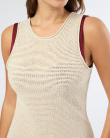 Womens | Linen Knit Scoop Back Mini Dress | Birch
