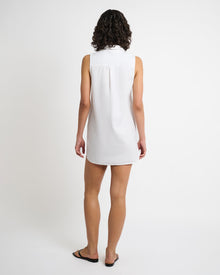 Womens | Air Linen Sleeveless Shirtdress | White