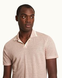 Men | Felix Linen Polo | Seashell Pink
