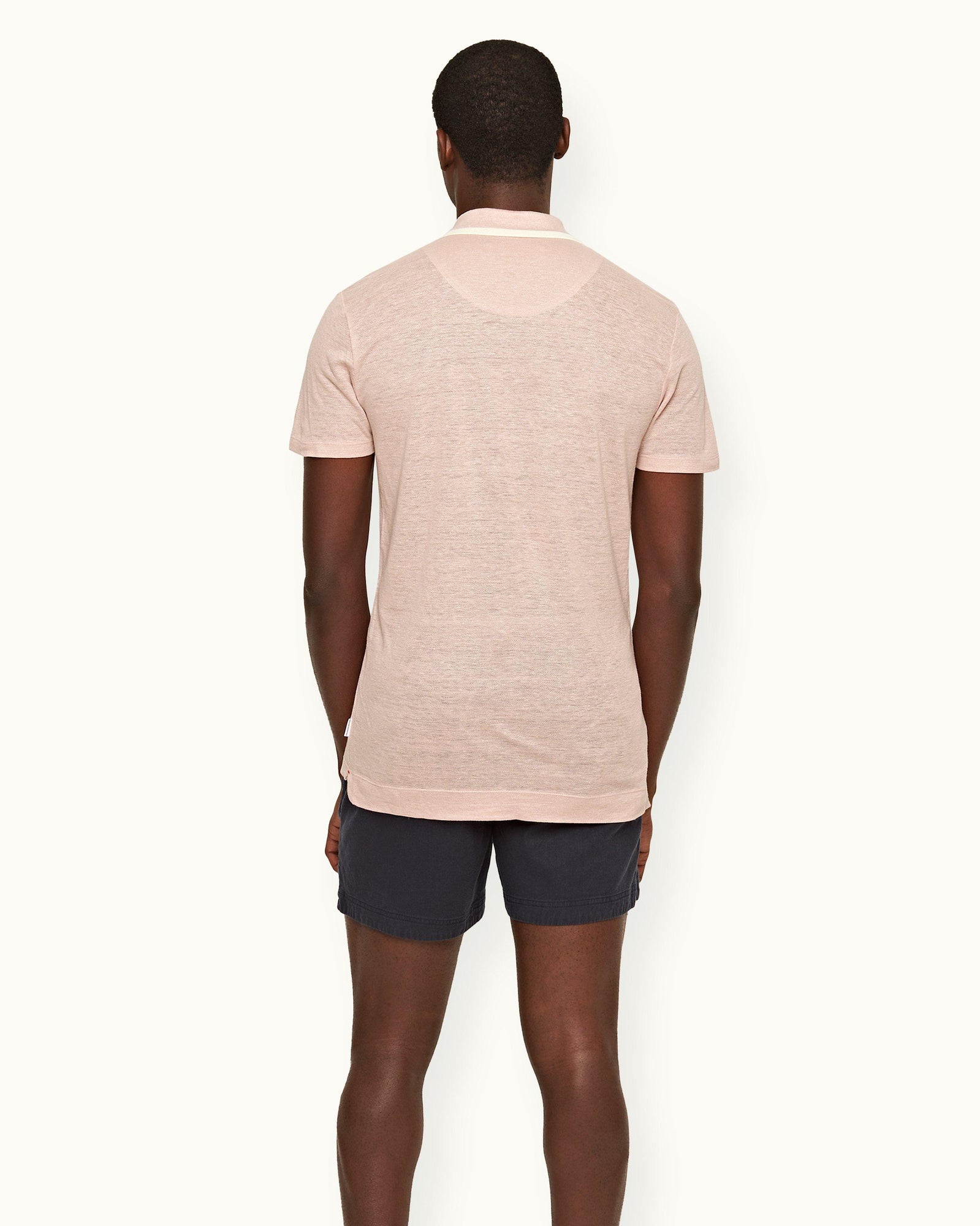 Men | Felix Linen Polo | Seashell Pink