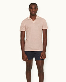 Men | Felix Linen Polo | Seashell Pink