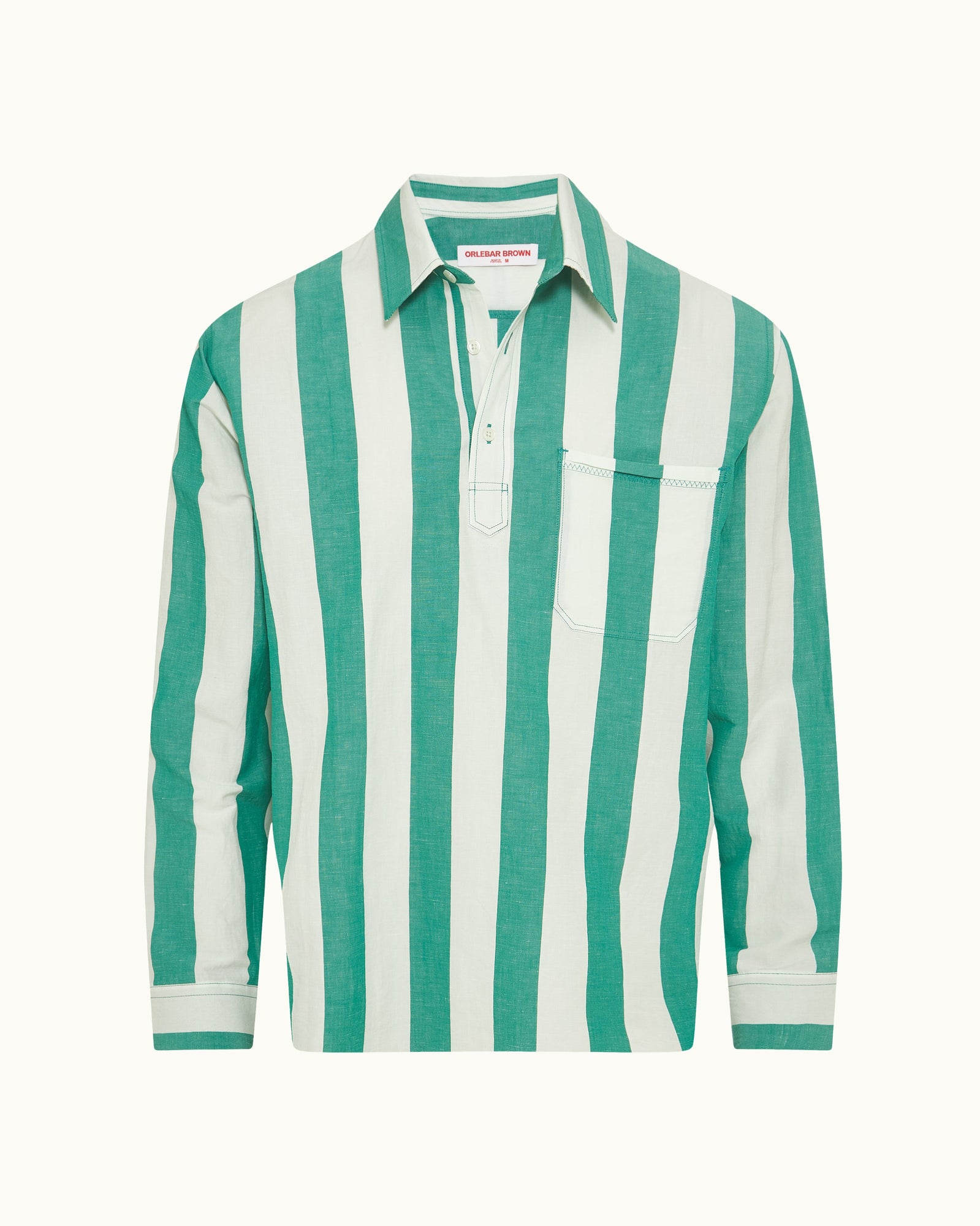 Men | Shanklin Stripe Shirt | Green/White Sand
