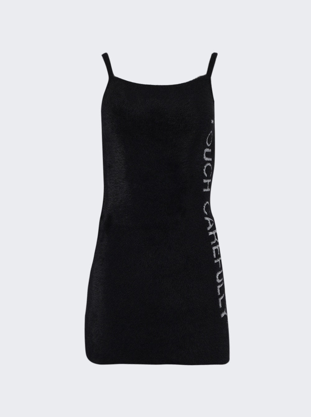 Women | Off-White | Quote Fuzzy Mini Dress | Black & White