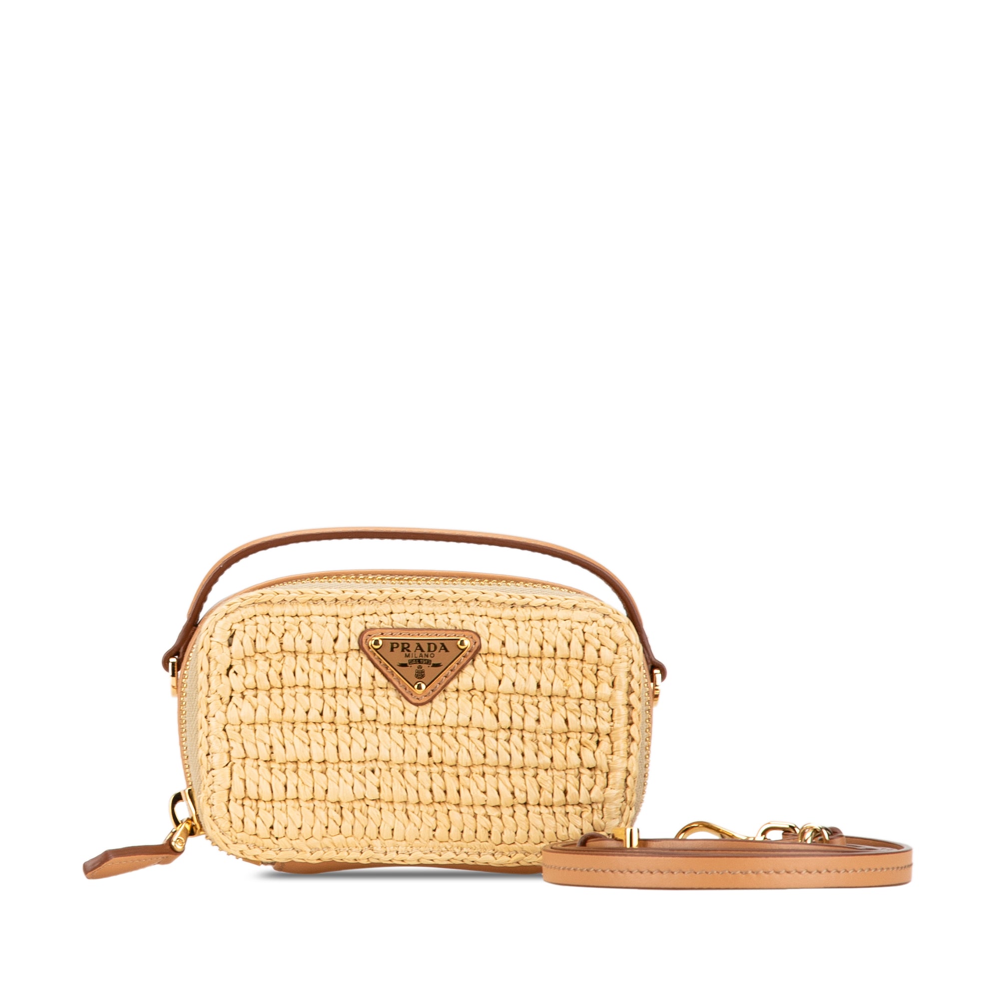 Prada | Pre-Owned Mini Crochet Satchel | Brown