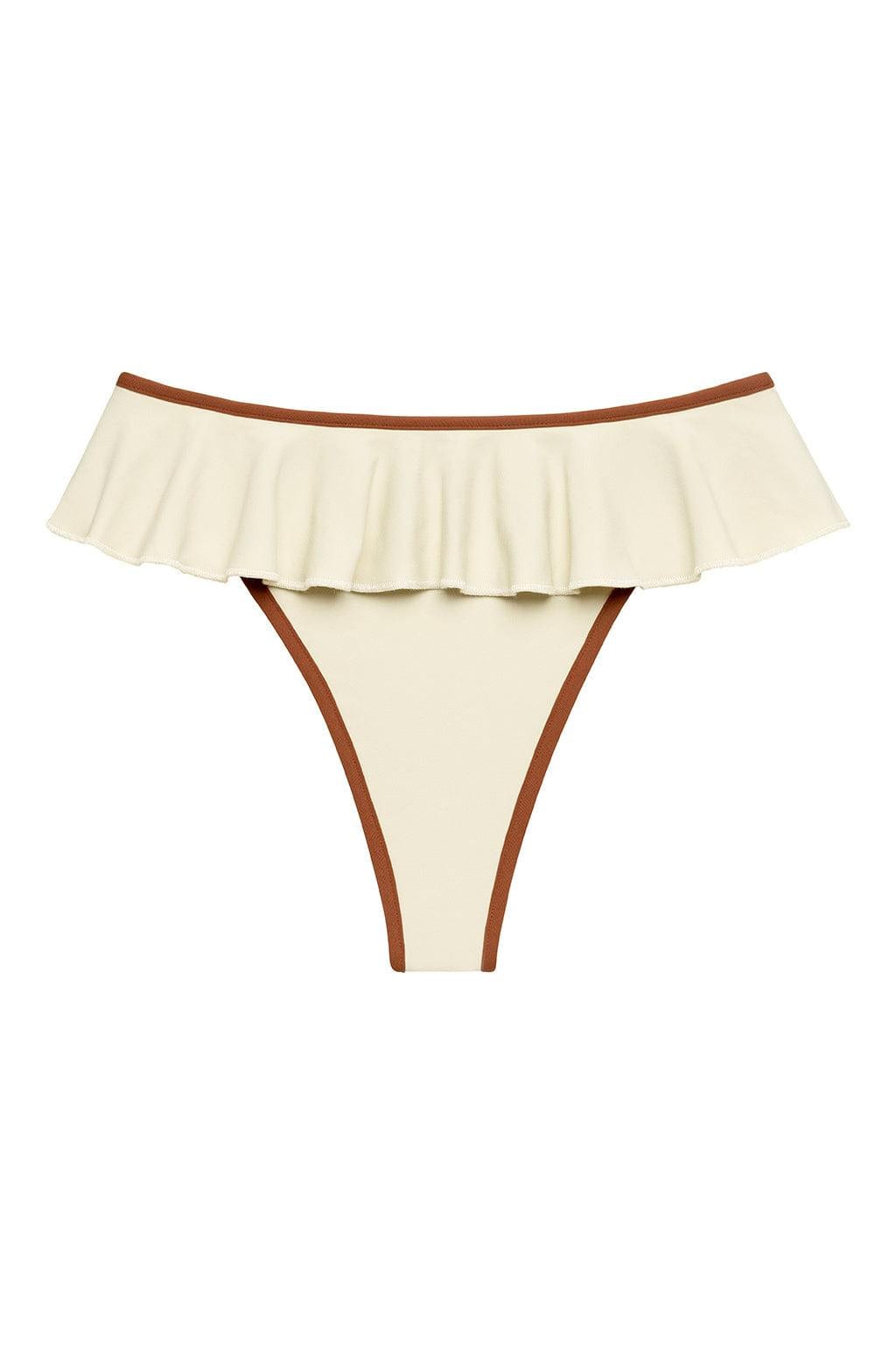 Tamarindo Ruffle Bikini Bottom | Oat Terracotta Binded